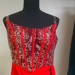 Elegant Red Strapless Dress